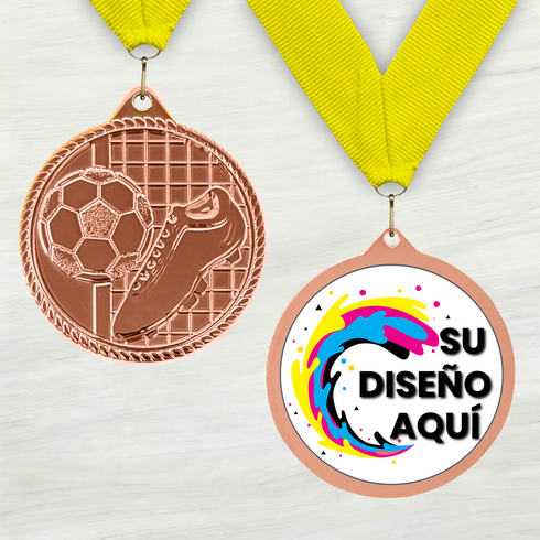 Medalla de Metal de Fútbol de 2" con cinta MDL510