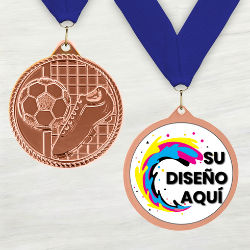 Medalla de Metal de Fútbol de 2" con cinta MDL510
