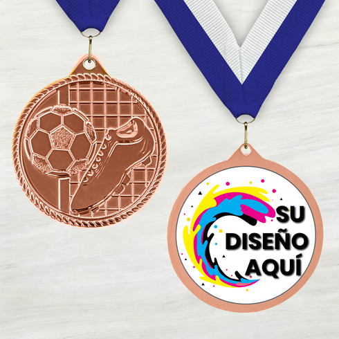 Medalla de Metal de Fútbol de 2" con cinta MDL510