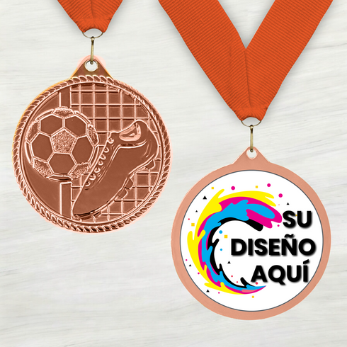 Medalla de Metal de Fútbol de 2" con cinta MDL510
