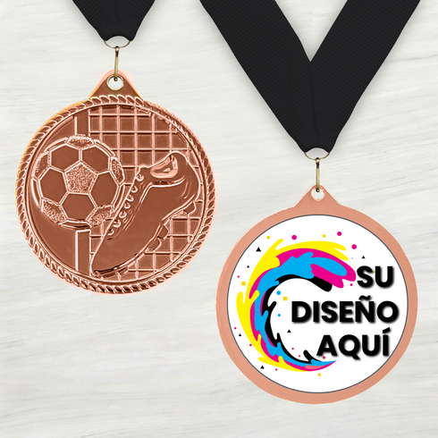 Medalla de Metal de Fútbol de 2" con cinta MDL510