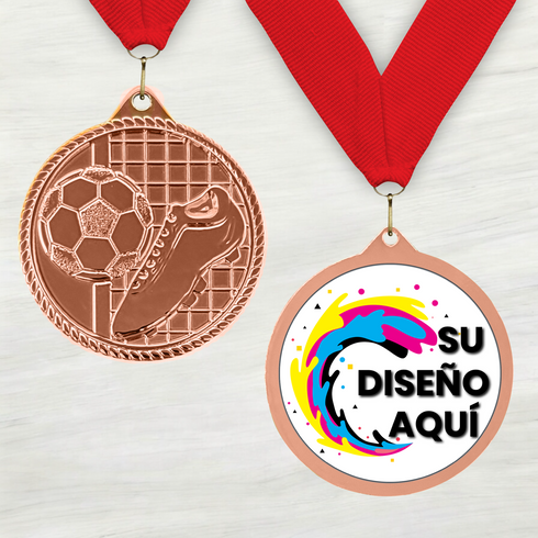 Medalla de Metal de Fútbol de 2" con cinta MDL510