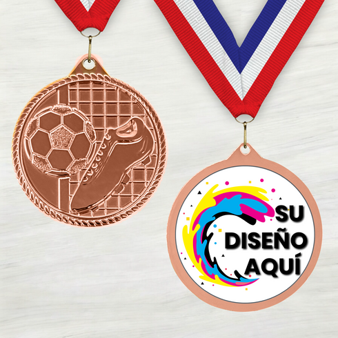 Medalla de Metal de Fútbol de 2" con cinta MDL510