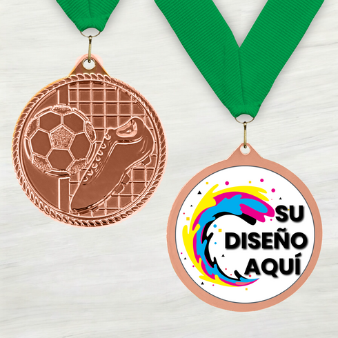 Medalla de Metal de Fútbol de 2" con cinta MDL510