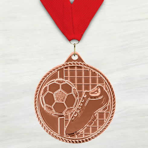 Medalla de Metal de Fútbol de 2" con cinta MDL510