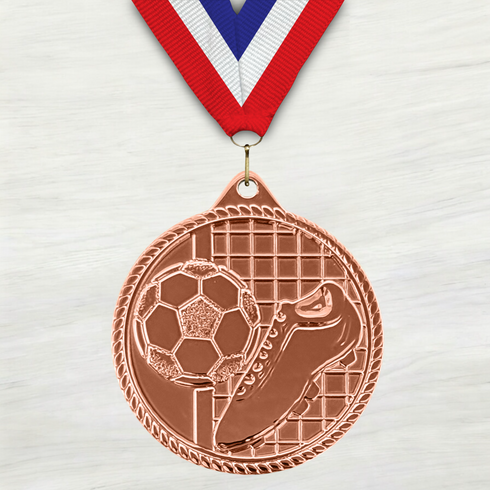 Medalla de Metal de Fútbol de 2" con cinta MDL510