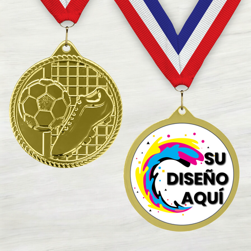 Medalla de Metal de Fútbol de 2" con cinta MDL510