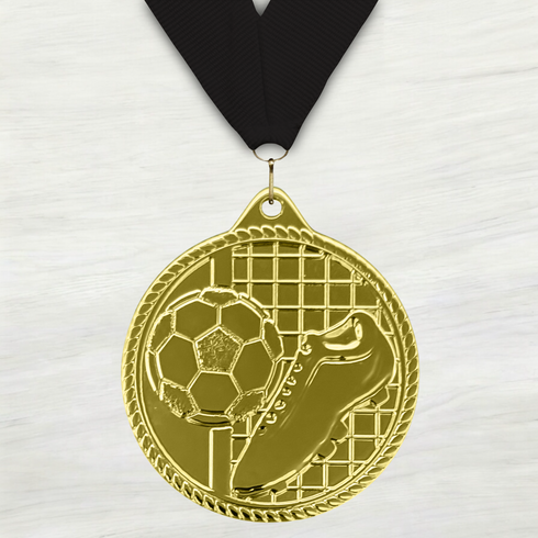 Medalla de Metal de Fútbol de 2" con cinta MDL510