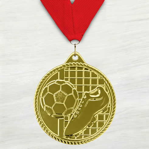 Medalla de Metal de Fútbol de 2" con cinta MDL510