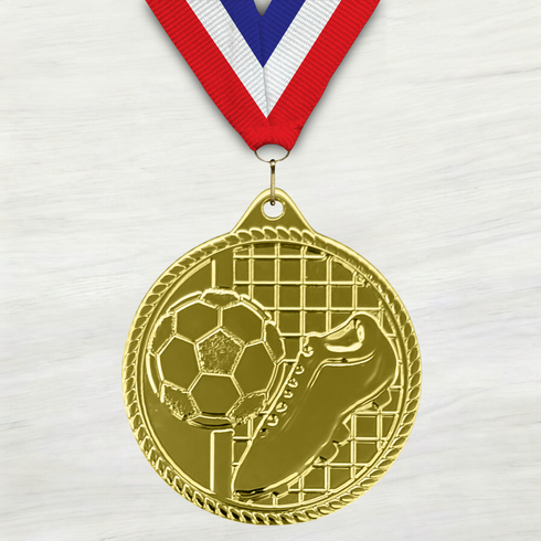 Medalla de Metal de Fútbol de 2" con cinta MDL510