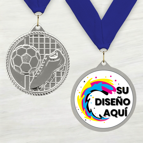 Medalla de Metal de Fútbol de 2" con cinta MDL510