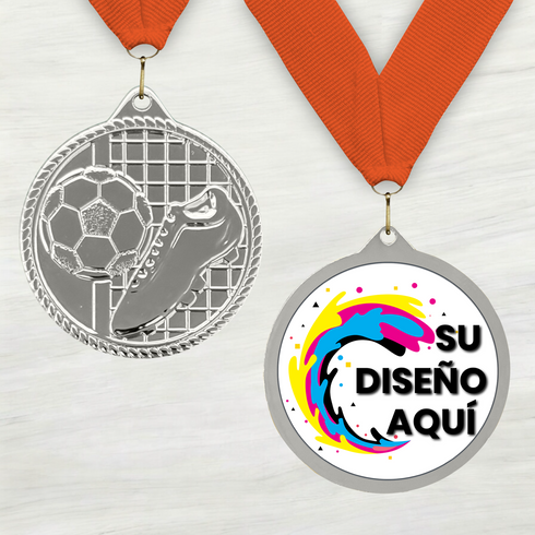 Medalla de Metal de Fútbol de 2" con cinta MDL510