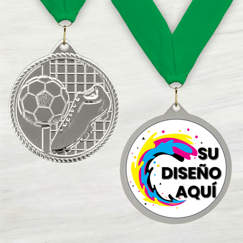Medalla de Metal de Fútbol de 2" con cinta MDL510