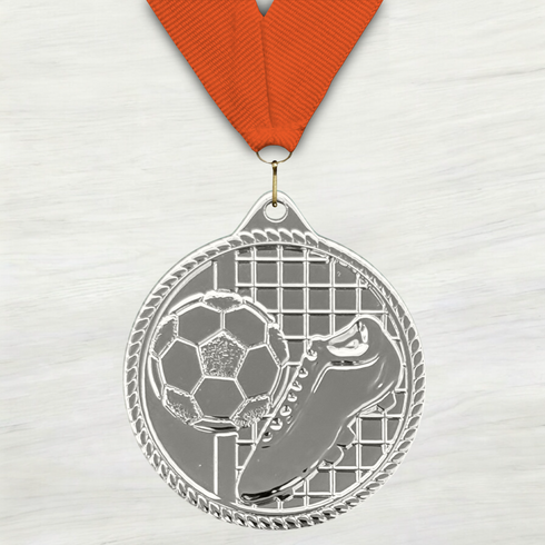 Medalla de Metal de Fútbol de 2" con cinta MDL510