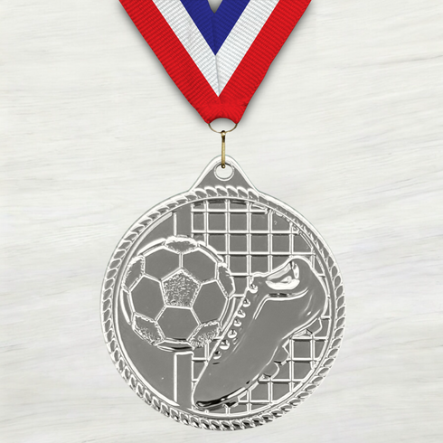 Medalla de Metal de Fútbol de 2" con cinta MDL510
