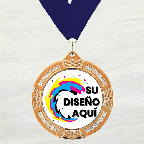 Medalla de Metal Personalizada de 2.5" con Cinta MDL751