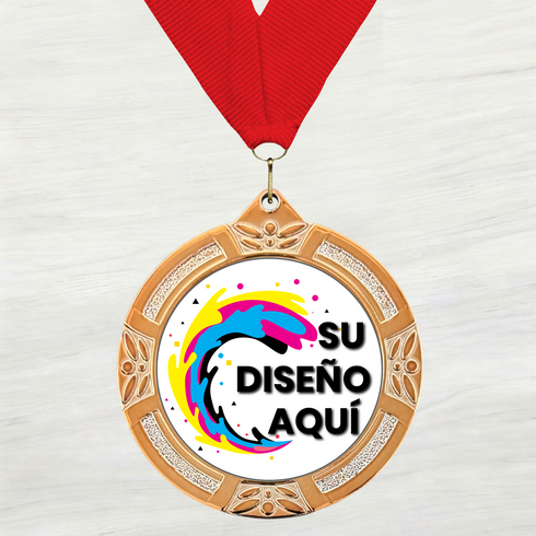 Medalla de Metal Personalizada de 2.5" con Cinta MDL751