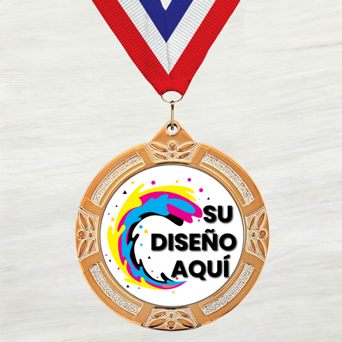 Medalla de Metal Personalizada de 2.5" con Cinta MDL751