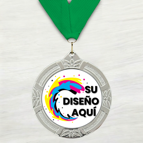 Medalla de Metal Personalizada de 2.5" con Cinta MDL751
