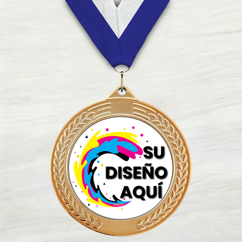 Medalla de Metal Personalizada de 2.5" con Cinta MDL753