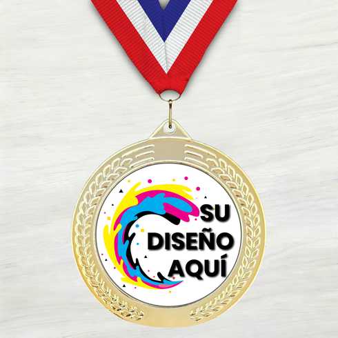 Medalla de Metal Personalizada de 2.5" con Cinta MDL753