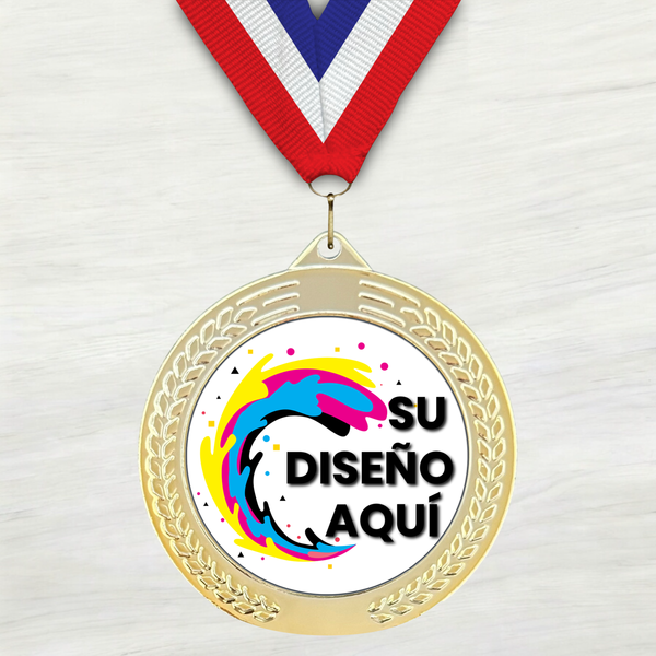 Medalla de Metal Personalizada de 2.5" con Cinta MDL753