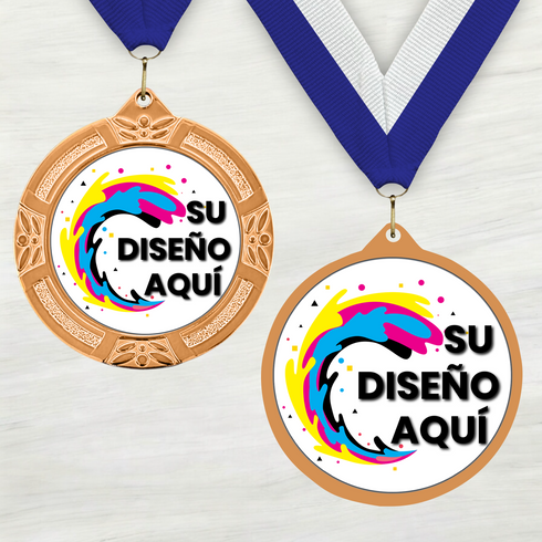 Medalla de Metal Personalizada de 2.5" con Cinta MDL751