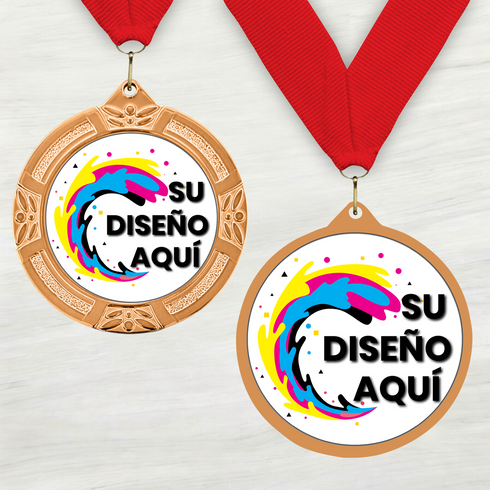 Medalla de Metal Personalizada de 2.5" con Cinta MDL751