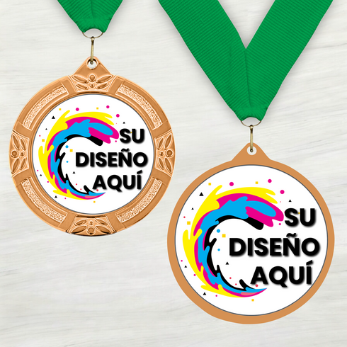 Medalla de Metal Personalizada de 2.5" con Cinta MDL751