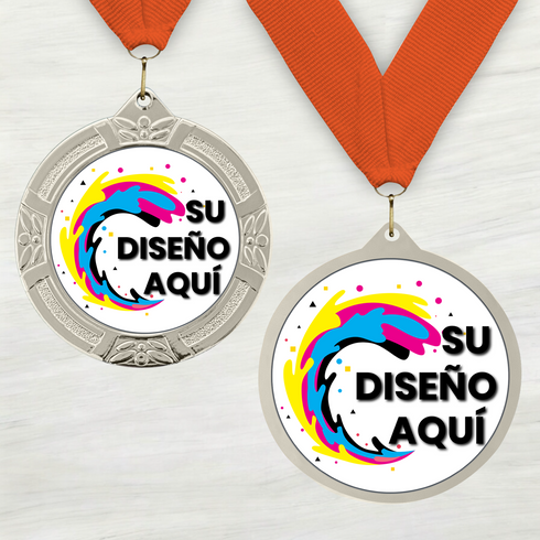 Medalla de Metal Personalizada de 2.5" con Cinta MDL751