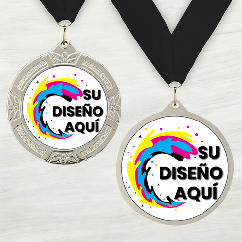 Medalla de Metal Personalizada de 2.5" con Cinta MDL751