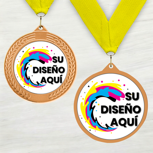 Medalla de Metal Personalizada de 2.5" con Cinta MDL753