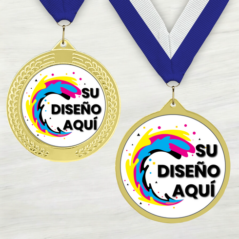 Medalla de Metal Personalizada de 2.5" con Cinta MDL753