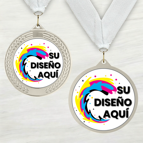 Medalla de Metal Personalizada de 2.5" con Cinta MDL753