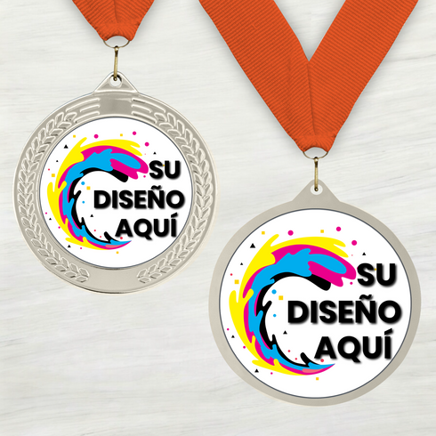 Medalla de Metal Personalizada de 2.5" con Cinta MDL753