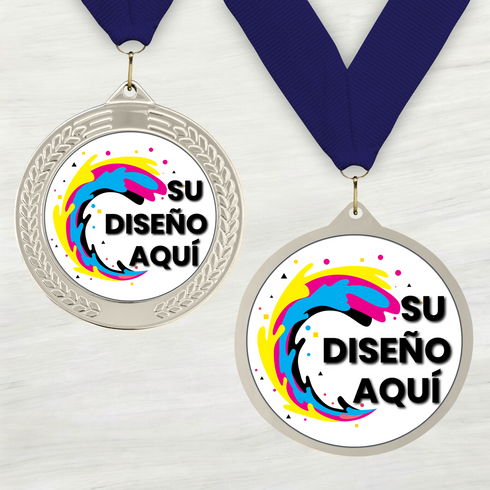 Medalla de Metal Personalizada de 2.5" con Cinta MDL753