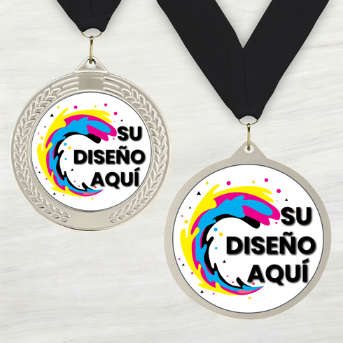 Medalla de Metal Personalizada de 2.5" con Cinta MDL753