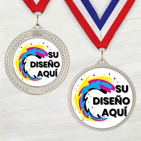 Medalla de Metal Personalizada de 2.5" con Cinta MDL753