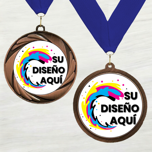 Medalla de Metal Personalizada de 2.5" con Cinta Modelo 1