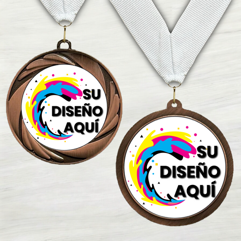 Medalla de Metal Personalizada de 2.5" con Cinta Modelo 1