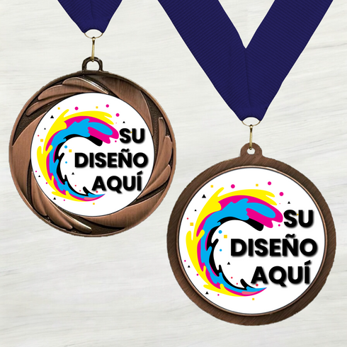 Medalla de Metal Personalizada de 2.5" con Cinta Modelo 1