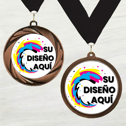 Medalla de Metal Personalizada de 2.5" con Cinta Modelo 1