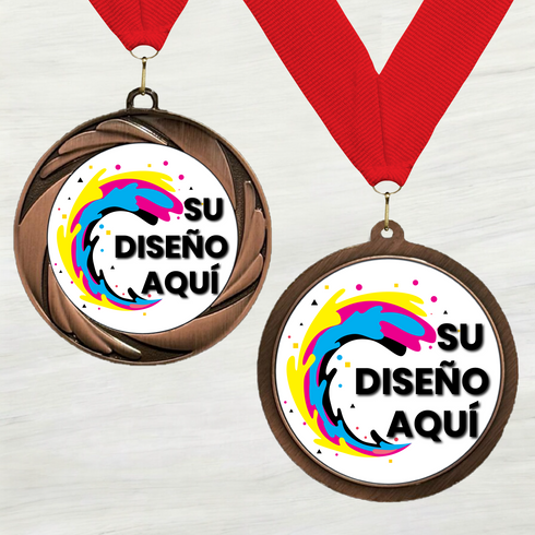 Medalla de Metal Personalizada de 2.5" con Cinta Modelo 1