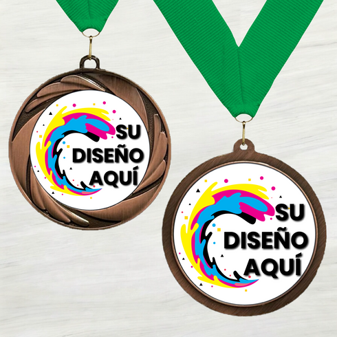 Medalla de Metal Personalizada de 2.5" con Cinta Modelo 1