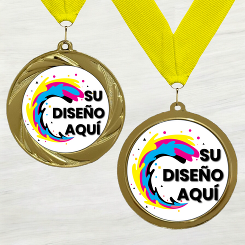 Medalla de Metal Personalizada de 2.5" con Cinta Modelo 1