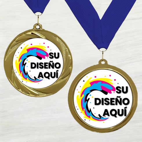 Medalla de Metal Personalizada de 2.5" con Cinta Modelo 1