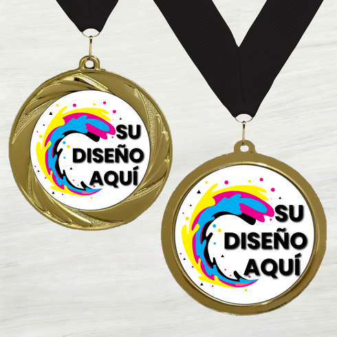 Medalla de Metal Personalizada de 2.5" con Cinta Modelo 1