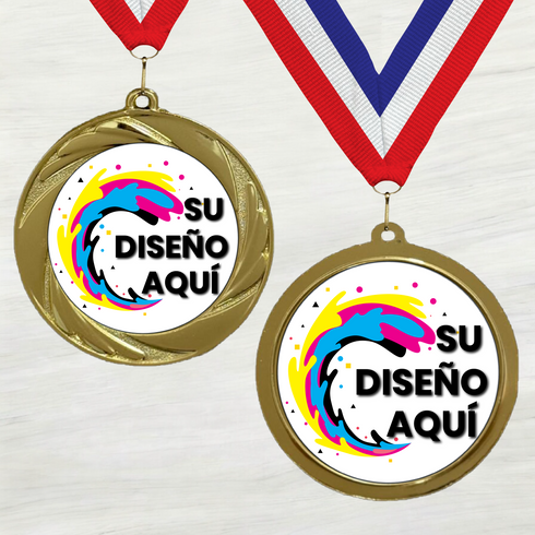 Medalla de Metal Personalizada de 2.5" con Cinta Modelo 1