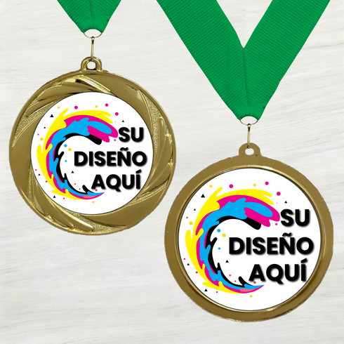 Medalla de Metal Personalizada de 2.5" con Cinta Modelo 1