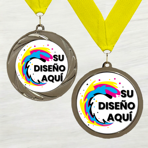 Medalla de Metal Personalizada de 2.5" con Cinta Modelo 1